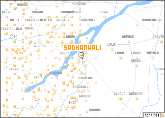 map of Sadhānwāli