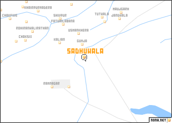 map of Sādhuwāla