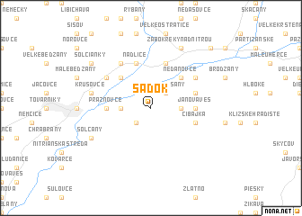 map of Sádok