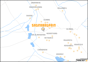 map of Şadrābād Pāʼīn