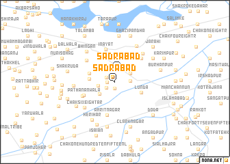 map of Sadrābād