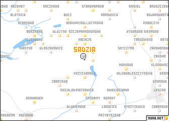 map of Sądzia