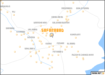 map of Şafarābād