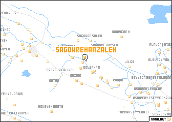 map of Sagowr-e Ḩanz̧aleh