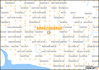 map of Sāhāzādāpur
