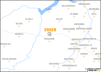map of Şāḩeb