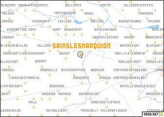 map of Sains-lès-Marquion