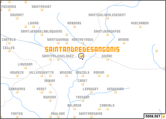 map of Saint-André-de-Sangonis