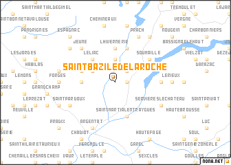 map of Saint-Bazile-de-la-Roche