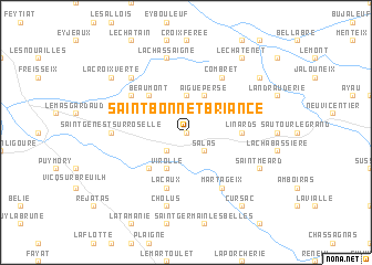 map of Saint-Bonnet-Briance