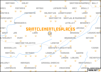 map of Saint-Clément-les-Places