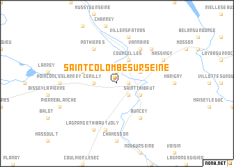 map of Saint-Colombe-sur-Seine