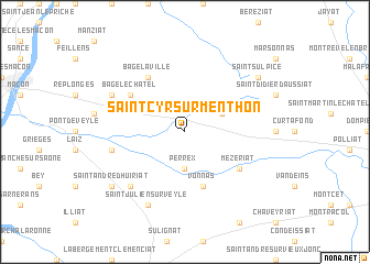 map of Saint-Cyr-sur-Menthon