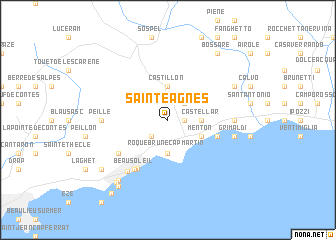 map of Sainte-Agnès