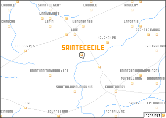 map of Sainte-Cécile