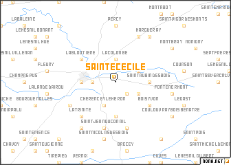 map of Sainte-Cécile