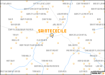 map of Sainte-Cécile