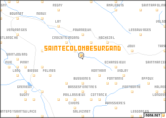 map of Sainte-Colombe-sur-Gand
