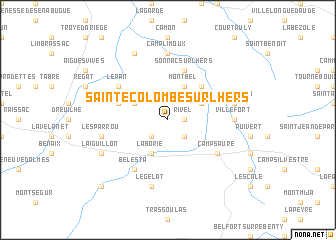 map of Sainte-Colombe-sur-lʼHers