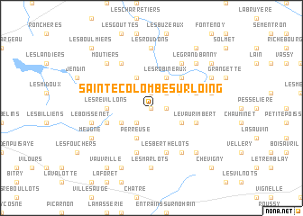 map of Sainte-Colombe-sur-Loing