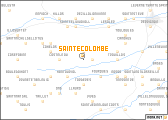 map of Sainte-Colombe