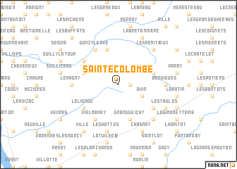 map of Sainte-Colombe