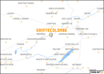 map of Sainte-Colombe