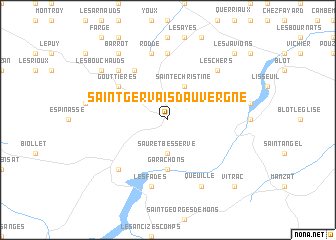 map of Saint-Gervais-dʼAuvergne