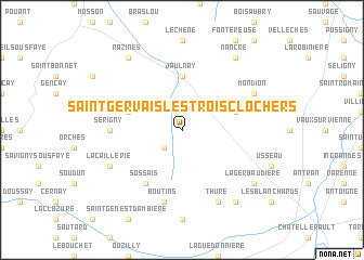 map of Saint-Gervais-les-Trois-Clochers