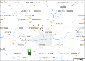 map of Saint-Grégoire