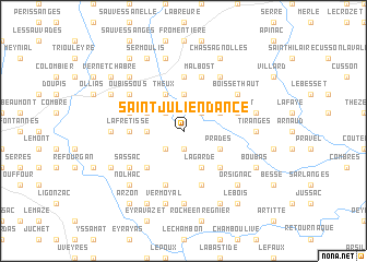 map of Saint-Julien-dʼAnce