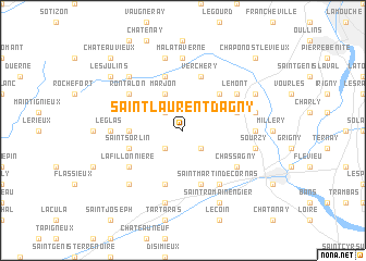 map of Saint-Laurent-dʼAgny