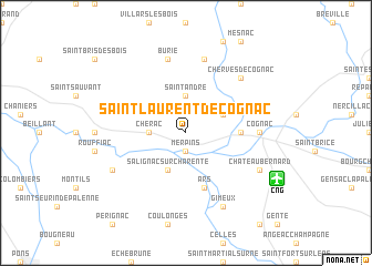 map of Saint-Laurent-de-Cognac