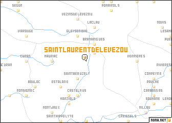 map of Saint-Laurent-de-Lévézou