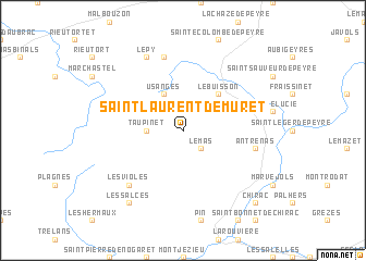 map of Saint-Laurent-de-Muret