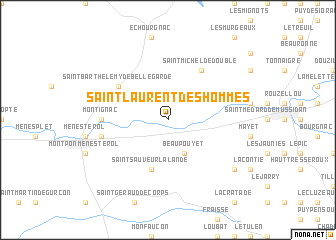 map of Saint-Laurent-des-Hommes