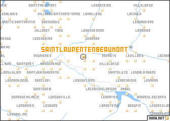 map of Saint-Laurent-en-Beaumont