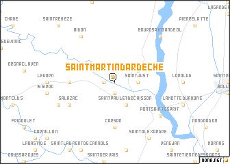 map of Saint-Martin-dʼArdèche