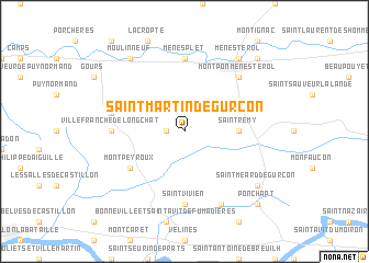 map of Saint-Martin-de-Gurçon