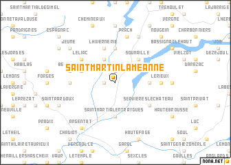 map of Saint-Martin-la-Méanne