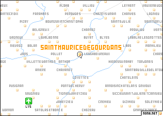 map of Saint-Maurice-de-Gourdans