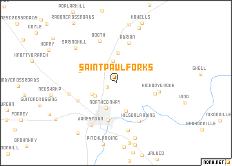 map of Saint Paul Forks