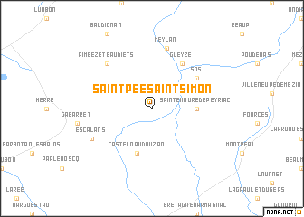 map of Saint-Pée-Saint-Simon