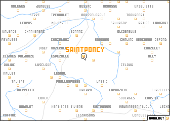 map of Saint-Poncy