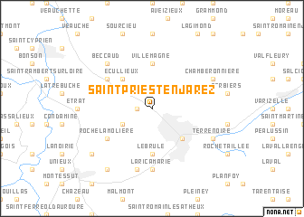 map of Saint-Priest-en-Jarez