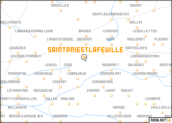 map of Saint-Priest-la-Feuille