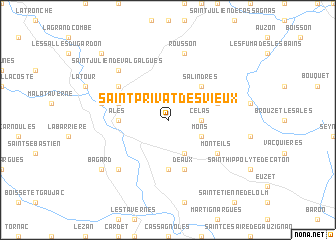 map of Saint-Privat-des-Vieux