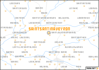 map of Saint-Santin-Aveyron