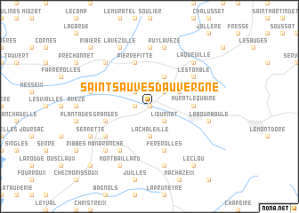 map of Saint-Sauves- dʼAuvergne