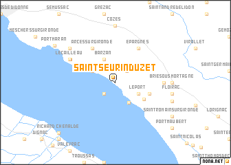 map of Saint-Seurin-dʼUzet